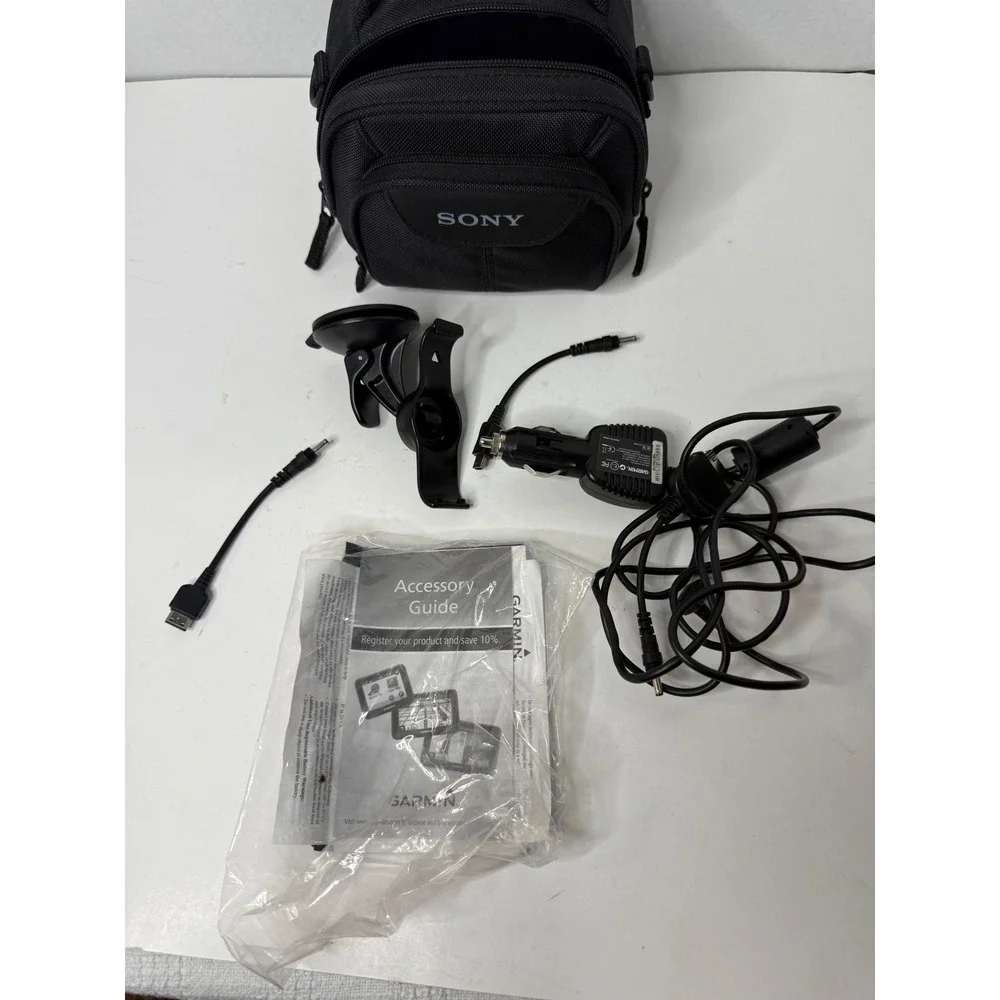 Sony Camera Case Black Travel Carry Bag with Garmin Accessories Charger Mount